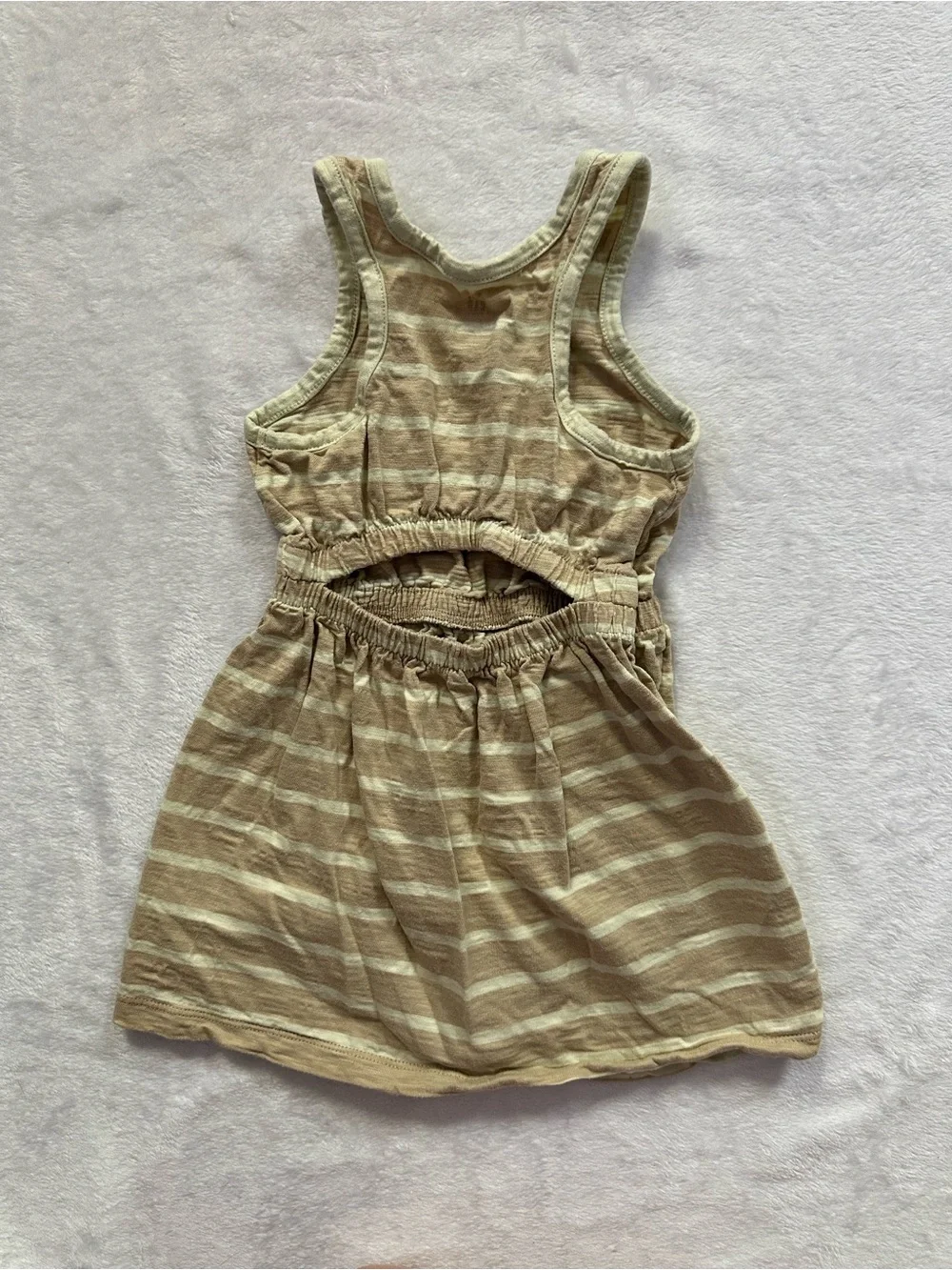 Baby Gap Striped Sleeveless Tank Dress New Sand Beige Toddler Girls Size 2T